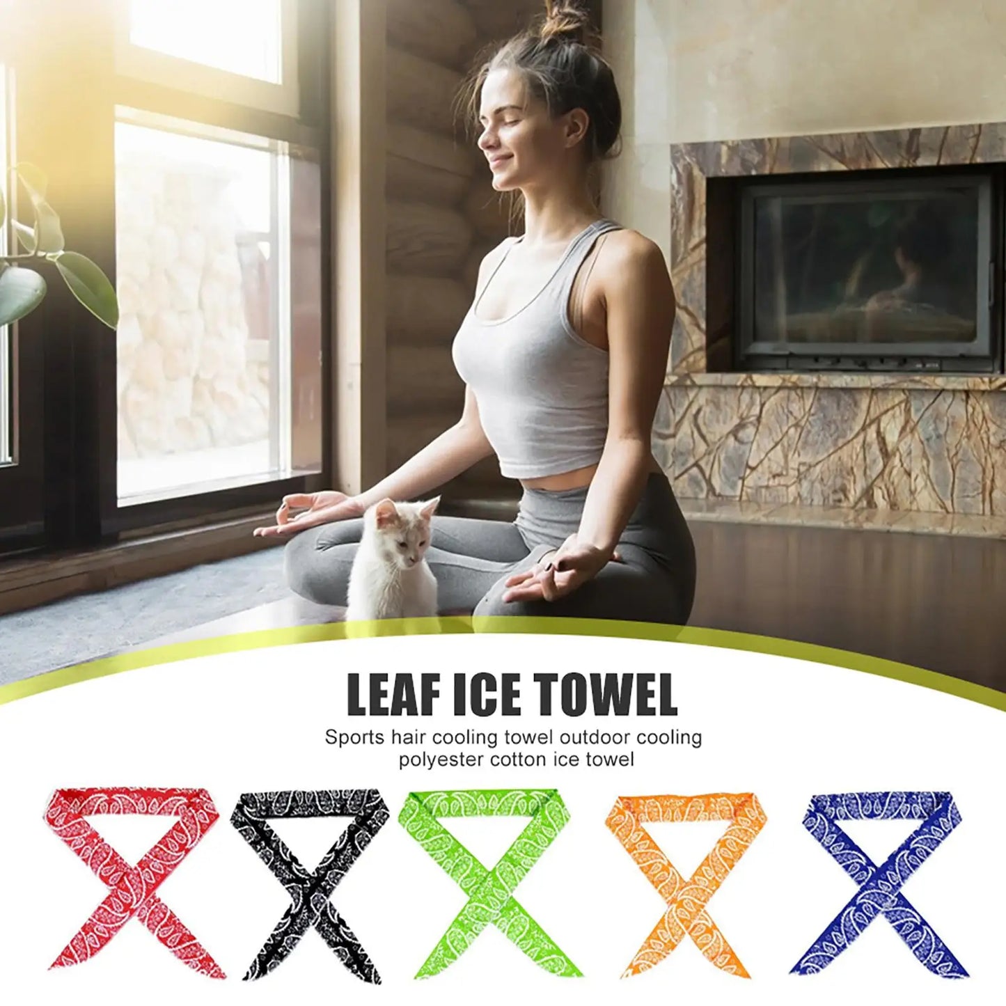 5 PCS Cooling Bandana Scarf, Reusable Chill Ice Sports Towel Wristband