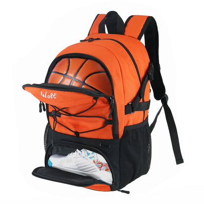 Sport Backpack, with Separate Ball Holder & Shoes Compartment, Best for Basketball, Soccer, Volleyball
