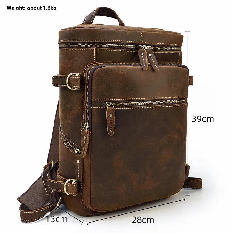 Large Leather Backpack Men Luxury Designer Laptop Bagpack for Man Backpack for School Bag Travel Backpack Bag Men's Daypack