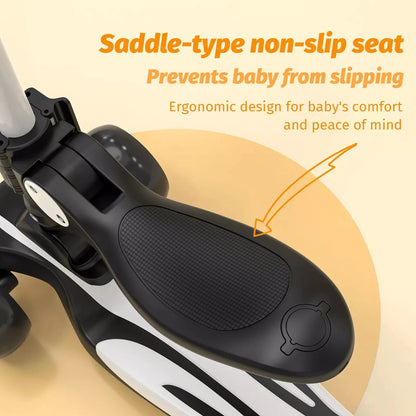 Toddler Scooter, Foldable Seat & Adjustable Height / Handlebars