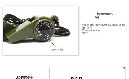 ABS Emergency Survival Whistle with Thermometer and Compass, 3 in 1, High Decibel, Portable, Outdoor