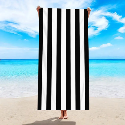 Fashionable Colorful Striped Beach Towel, Quick Drying Absorbent