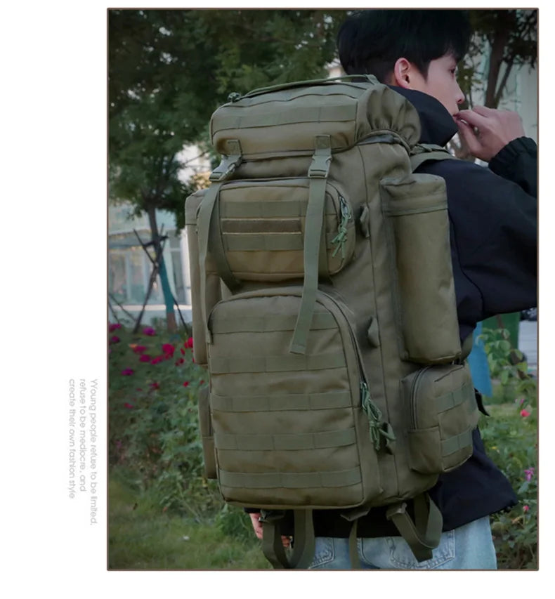 Large Climbing Backpack Camping Mountaineering Bag Men Travel Hiking Multifunction Tactical Shoulder Molle Luggage Backpacks