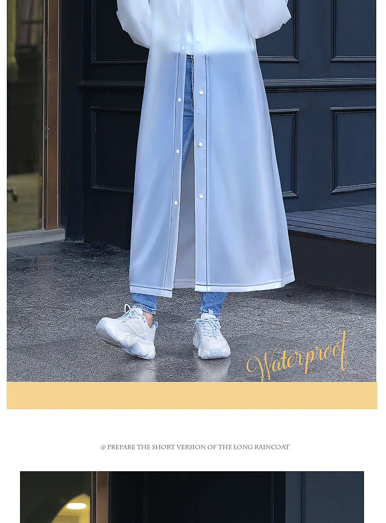 Adult Long Raincoats EVA Impermeable Waterproof Rain Coat Men Women Travel Hooded Beam Port Rain Poncho For Fishing Camping