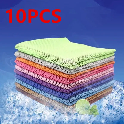 10PCS Cooling Workout Towels, Ice Towels for Neck, Soft Breathable Towels, for Sports, Yoga, Gym, Outdoor