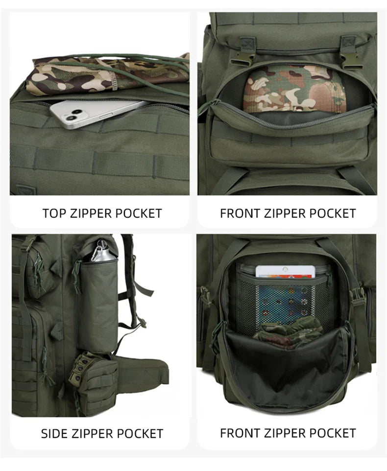 Large Climbing Backpack Camping Mountaineering Bag Men Travel Hiking Multifunction Tactical Shoulder Molle Luggage Backpacks