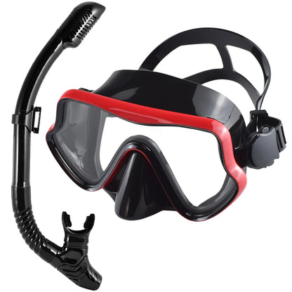 Scuba Diving Mask, Snorkel Set For Adults, Tempered Glass Professional Panoramic Snorkeling Gear, Swimming & Snorkeling Training Set