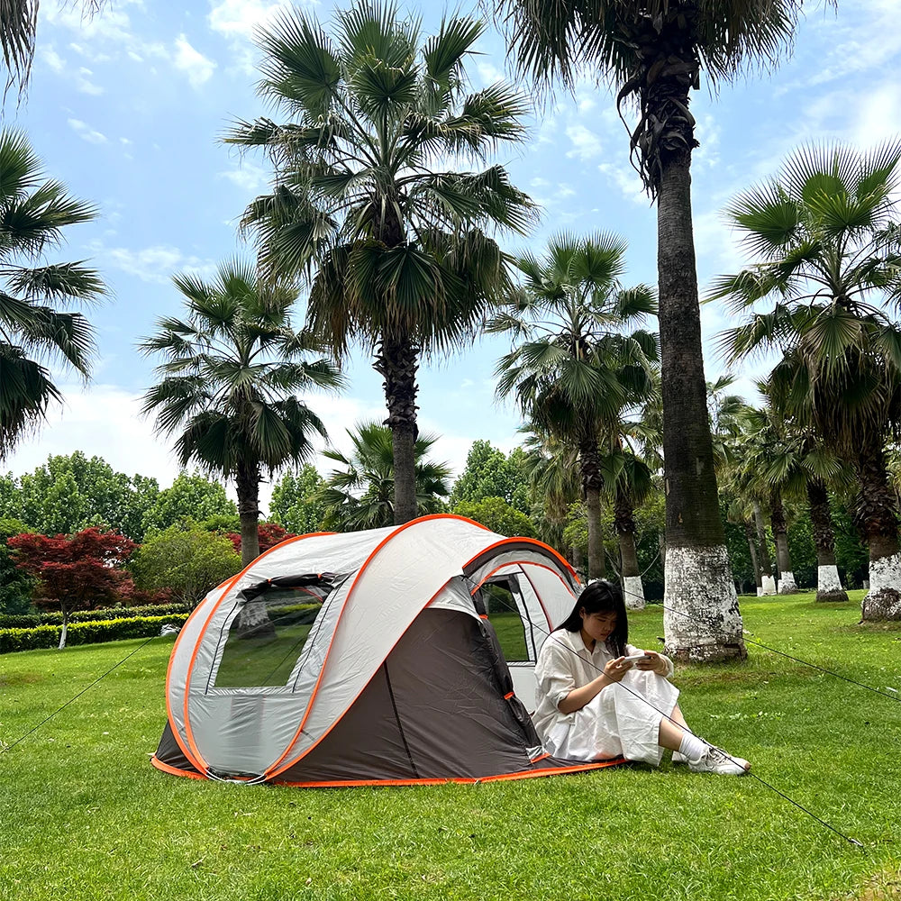 5-8 people quick opening hand throw tent waterproof camping boat tent outdoor tent fully automatic pop-up