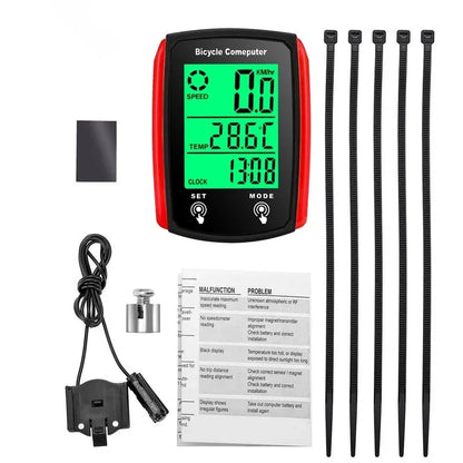 Wired Bike Computer 19 Functions Touch Bike Speedometer Odometer Waterproof Bicycle Computer with Backlight Bike Speedometer