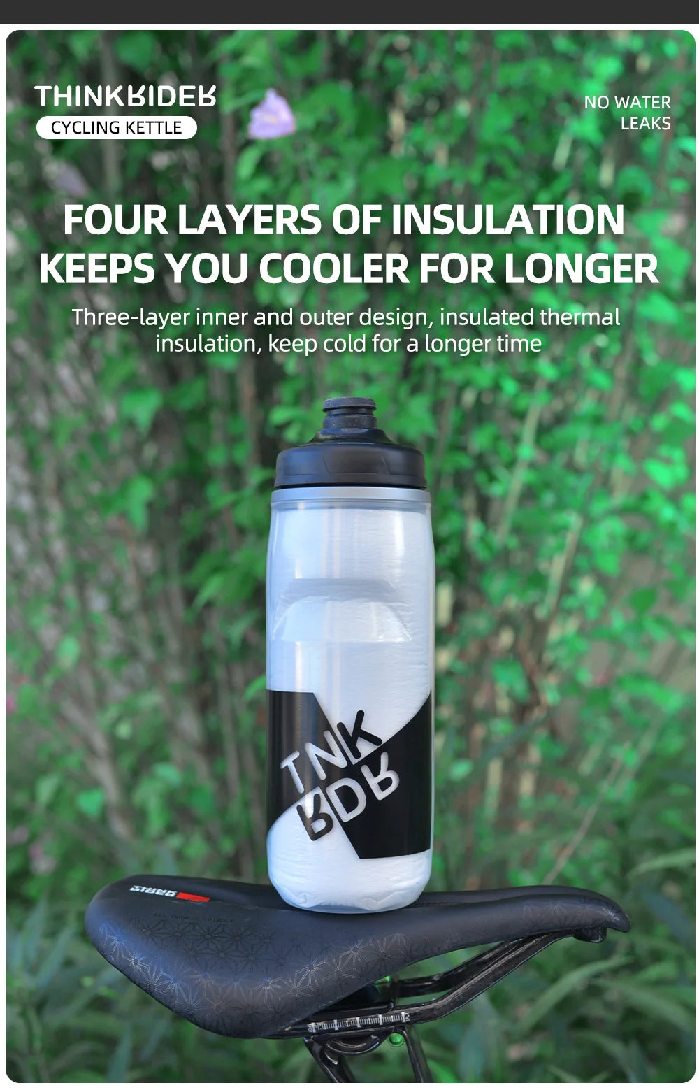 Insulated Cycling Water Bottle 620ml/21oz MTB Ultralight Sports Bottle