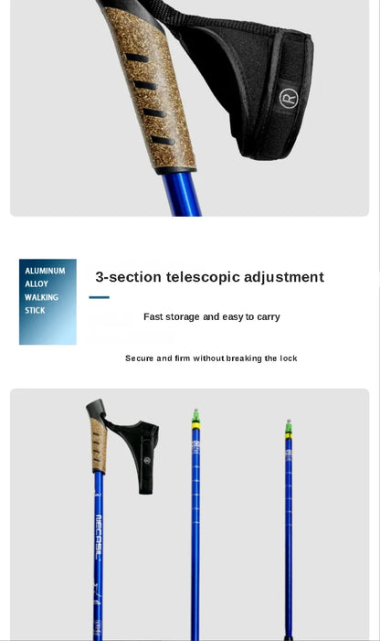 2PCS Trekking Poles, Telescopic Aluminum Alloy Walking Sticks, for Hiking