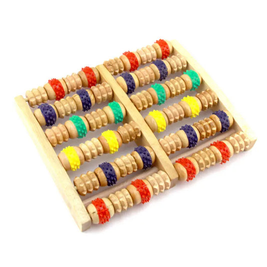 1PCS Wooden Foot Massager Roller - Reflexology Stress Relief, Fitness Health Care Pain Relief, Feet Massage Tool