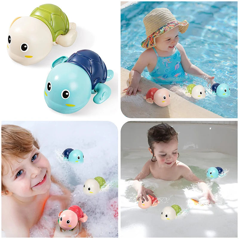 Baby Bath Toys, Cute Swimming Turtle, Whale, Crab, Frog, Penguin, Duck Classic Chain Clockwork Water Toy, For Kids, Water Playing Toys
