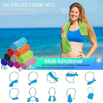 10PCS Cooling Workout Towels, Ice Towels for Neck, Soft Breathable Towels, for Sports, Yoga, Gym, Outdoor