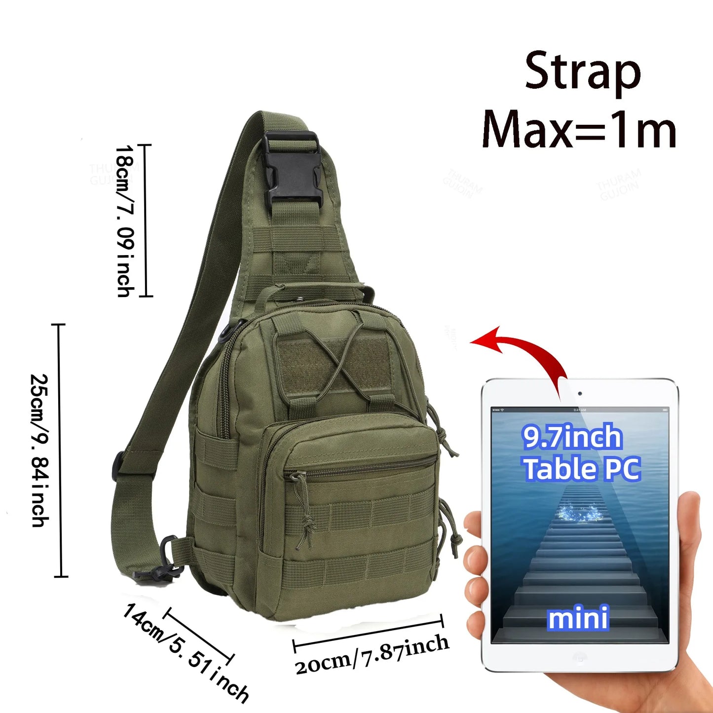 THURAM Outdoor Tactical Bag Backpack Sport Bag Pack Sling Shoulder Backpack for Every Day Carry