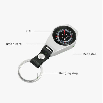 Compass Keychain, Survival Gadget, Navigation Equipment, for Backpack