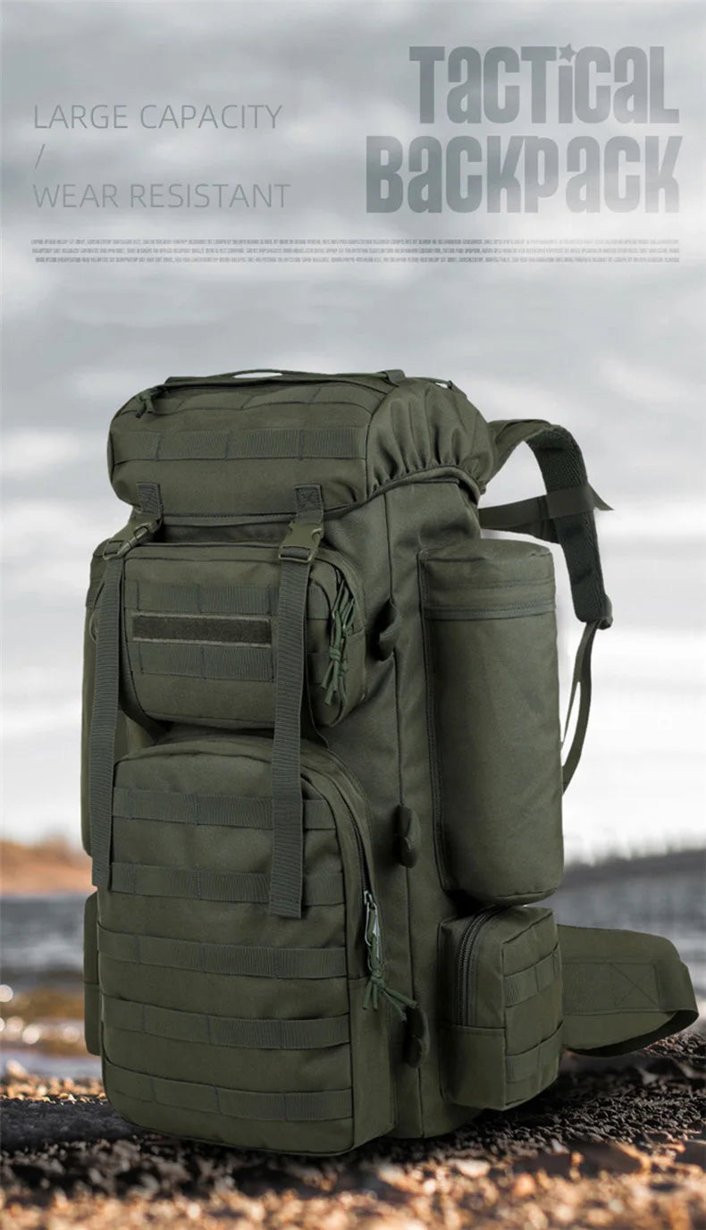 Large Climbing Backpack Camping Mountaineering Bag Men Travel Hiking Multifunction Tactical Shoulder Molle Luggage Backpacks