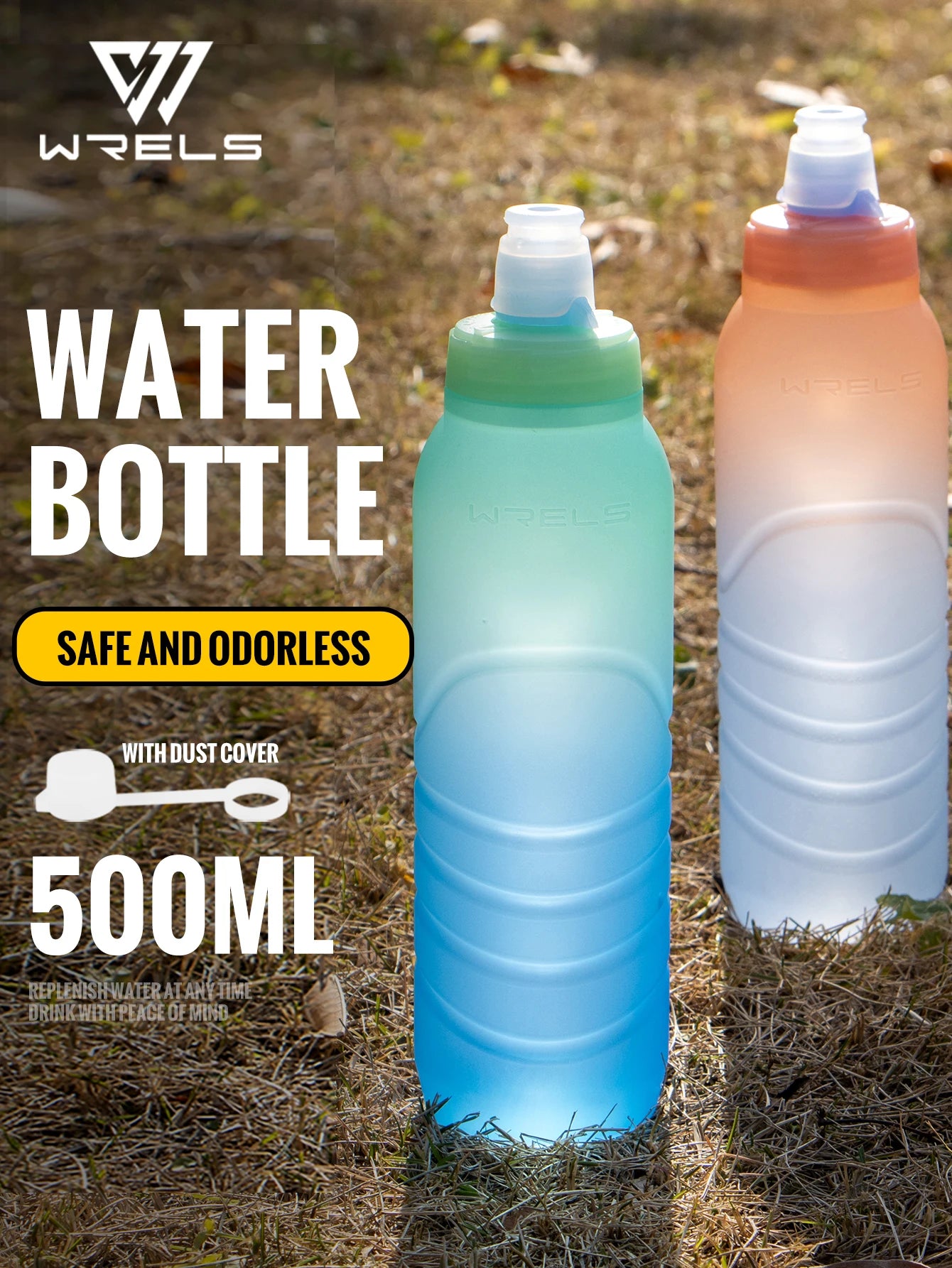 Sport Bottle, BPA Free PP5 Ultralight Leak-Proof Silicone Bottle for Fitness & Running