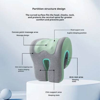 Office Chair Headrest Pillow Head Neck Shoulder Support Cushion Ergonomic Neck Pain Relief Memory Foam Travel Sleeping Pillow