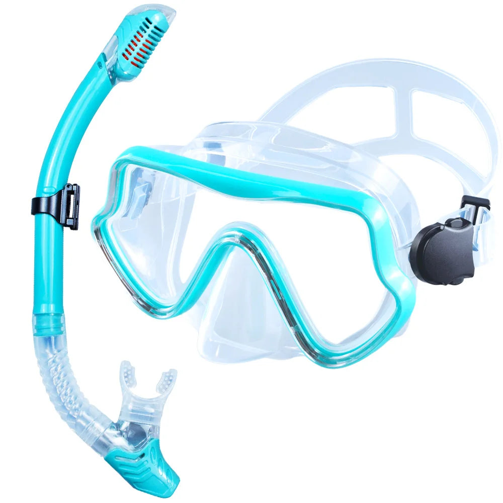 Scuba Diving Mask, Snorkel Set For Adults, Tempered Glass Professional Panoramic Snorkeling Gear, Swimming & Snorkeling Training Set