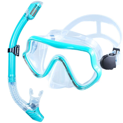 Scuba Diving Mask, Snorkel Set For Adults, Tempered Glass Professional Panoramic Snorkeling Gear, Swimming & Snorkeling Training Set