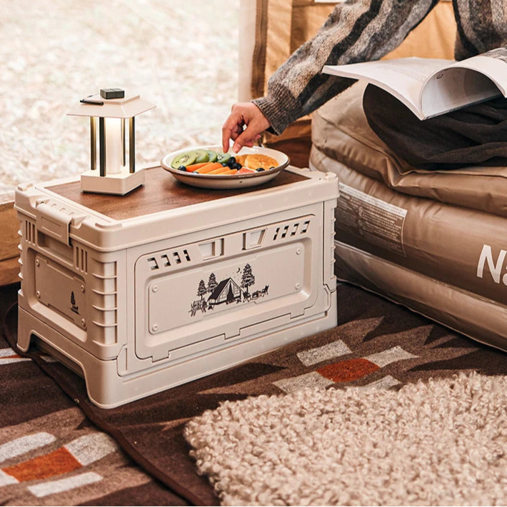 Naturehike Camping Box 60L Large Capacity Folding Storage Box 25L 30L 50L Home Bedside Table Outdoor Travel Picnic PP Sundry Box