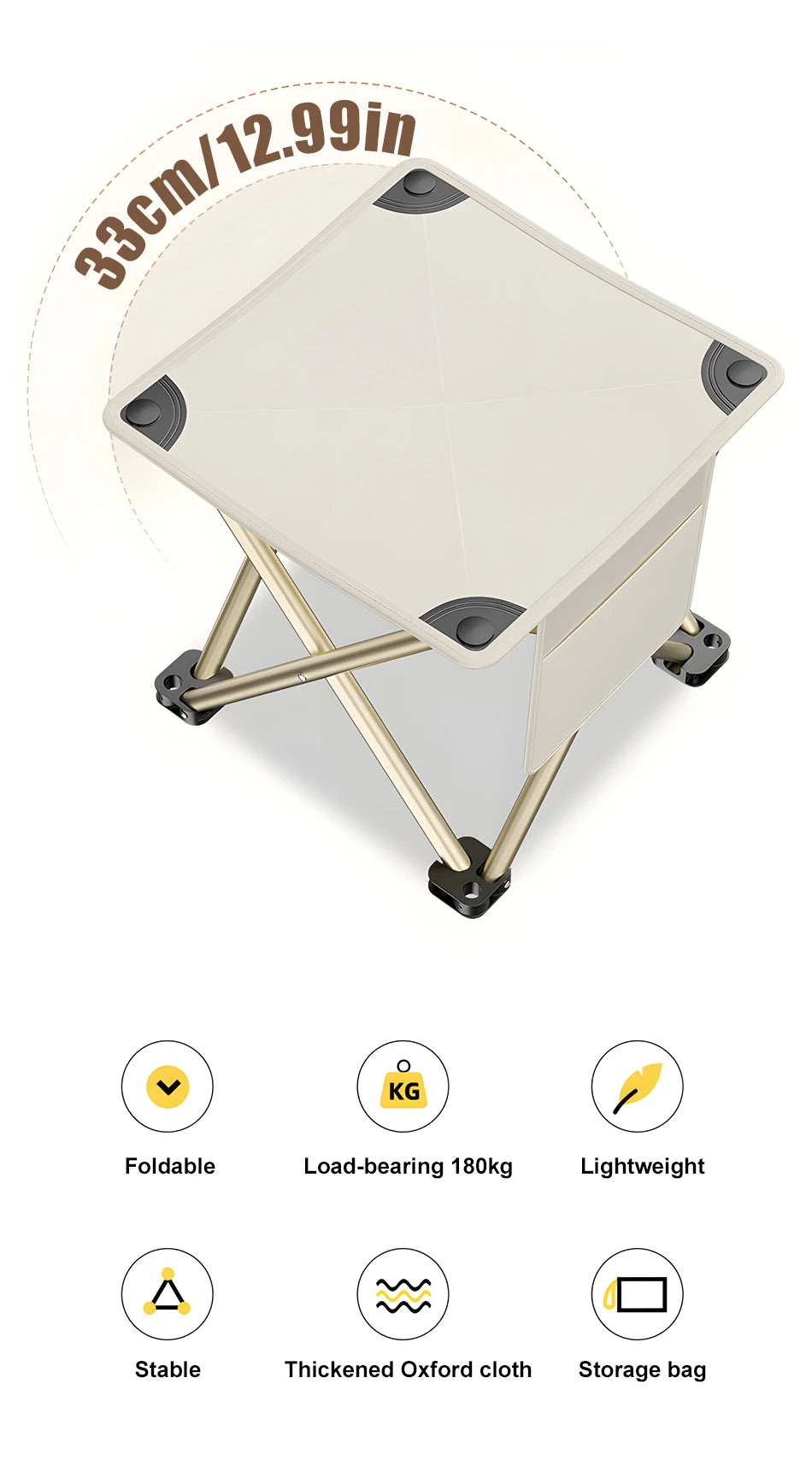 Folding Small Stool Bench Stool Portable Outdoor Travel Picnic Camping Fishing Chair Camping Collapsible Foot Stool Beach Picnic