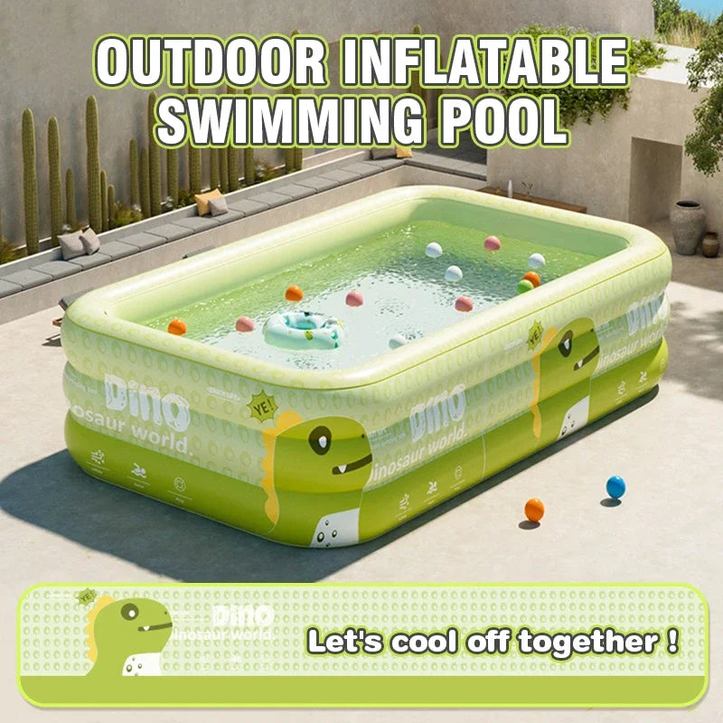 Outdoor Inflatable Swimming Pool, PVC Material, with  Dinosaurs Design