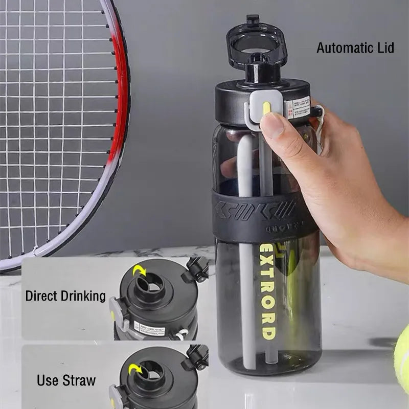 800ml / 1200ml Sports Water Bottle With Straw, BPA Free, Durable, for Gym, Fitness, Outdoor Sports