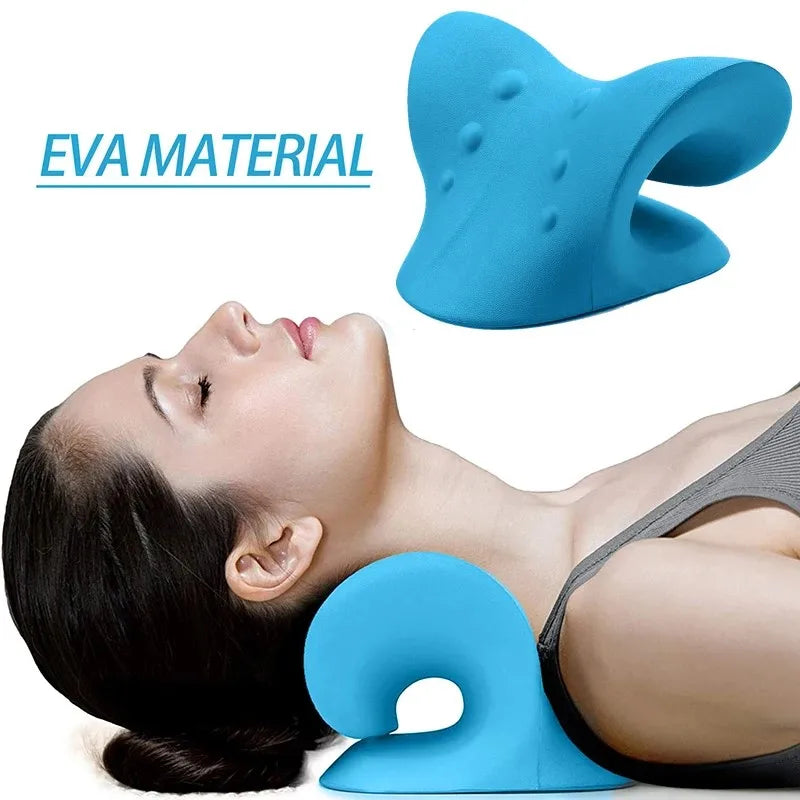 Neck Shoulder Stretcher Relaxer Cervical Chiropractic Traction Device, Massage Pillow for Pain Relief, Cervical Spine Alignment