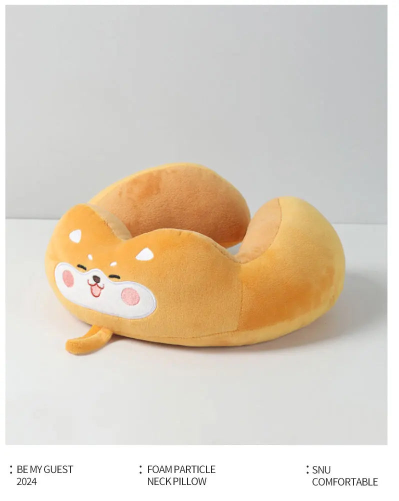 Soft, Fluffy U Shape Travel Neck Pillow, For Airplane, Train, Car & Home Use