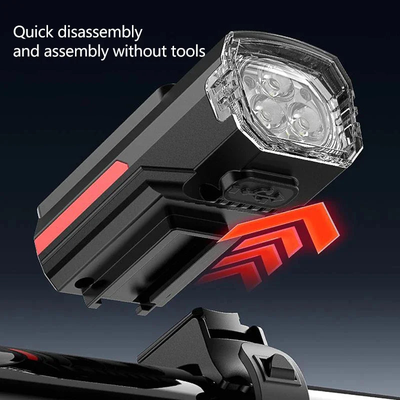 Solar Charging Bicycle Front Light, Wide-Angle 3 LED Headlight MTB Road Bike Flashlight Easy to Install