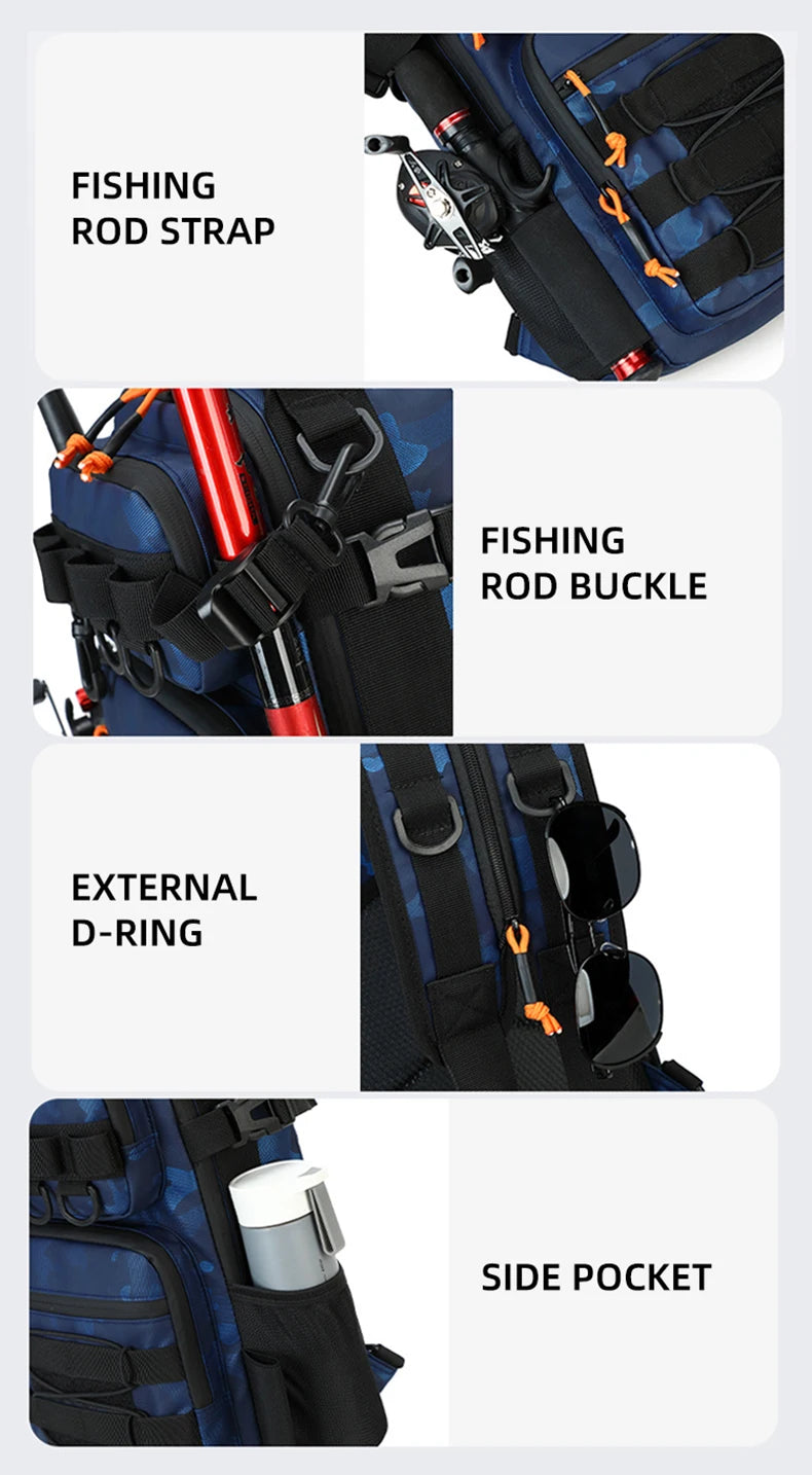 Fishing Tactical Camping Backpack Outdoor Sports Bag Hiking Molle Fish Lure Accessories Tackle Bag for Men Climbing Travel Bag