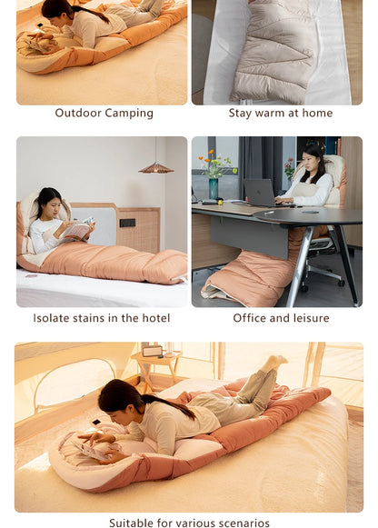 BISINNA Camping Sleeping Bag Ultralight 4 Season Warm Envelope Backpacking Cotton Sleeping Bag for Outdoor Traveling Hiking