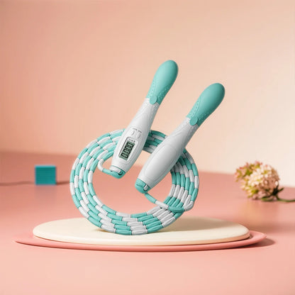 Jump Rope Plastic Segmented, Soft Beaded Skipping Rope, Adjustable Length for Kids & Adults