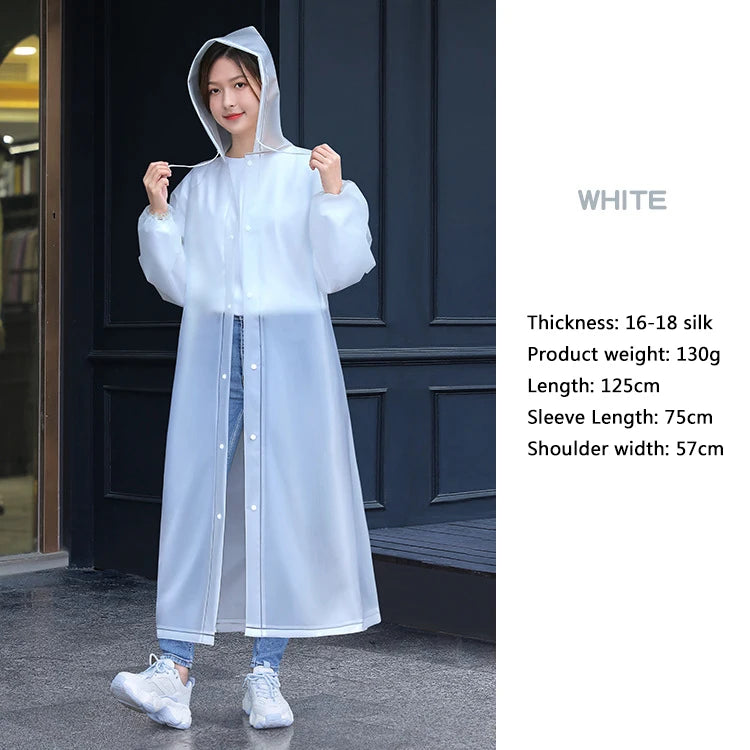 Adult Long Raincoats EVA Impermeable Waterproof Rain Coat Men Women Travel Hooded Beam Port Rain Poncho For Fishing Camping