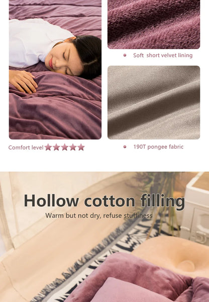 BISINNA Portable Camping Sleeping Bag Lightweight Short Velvet Cotton Winter Sleeping Bag With Pillow Outdoor Traveling Hiking