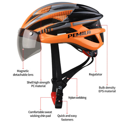 Cycling Helmet Goggle E-bike Helmet, Road Mountain Bike Helmet, Lens For Riding Bicycle, Skateboard, Scooter