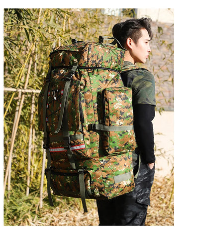 130L Hiking Camping Backpack Travel Large Luggage Bag Men Trekking Outdoor Sports Pack Molle Trekking Rucksack For Men Big Bag