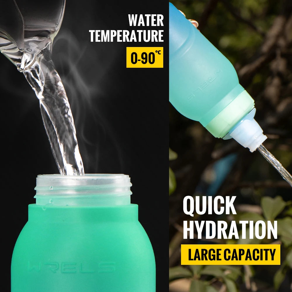 Sport Bottle, BPA Free PP5 Ultralight Leak-Proof Silicone Bottle for Fitness & Running