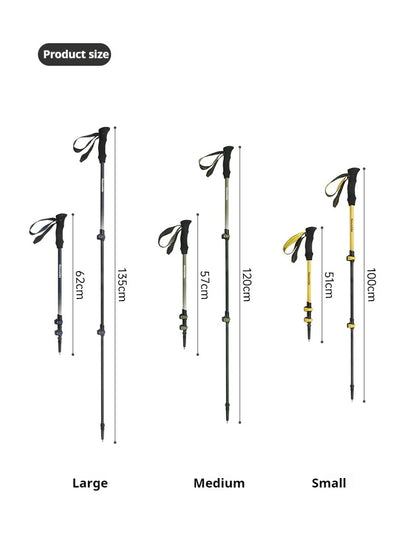 Naturehike 3-Section Trekking Pole 3K Carbon Fiber Ultralight Adjustable EVA Walking Stick Outdoor Hiking Telescopic Pole EXT1