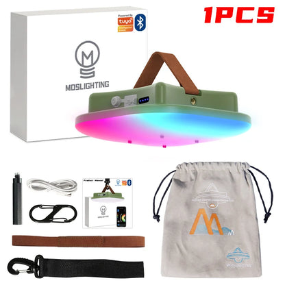 MOSLIGHTING 80W Camping Lantern Portable Flashlights Rechargeable Light IPX65 Waterproof with 4 Modes Dimmable Hanging Tent Lamp