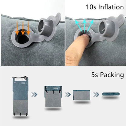 Adjustable Travel Pillow, with Inflatable Seat Cover, Foot Resting Pillow When Traveling by Train, Bus & Plane