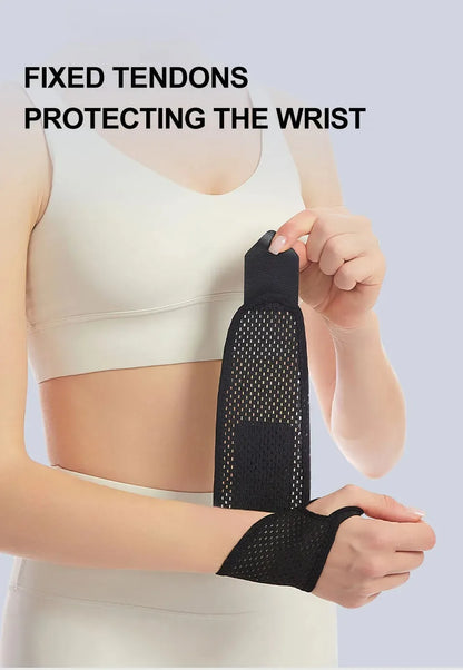 Breathable Wrist Support Brace for Gym / Work - Adjustable Compression Sleeve, Arthritis & Carpal Tunnel Relief