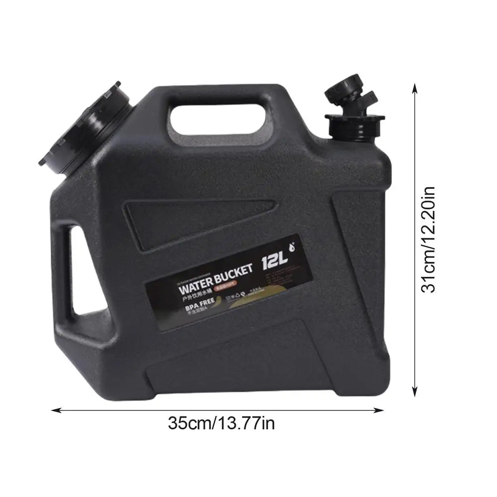 Camping Water Bucket With Faucet 12L Water Containers Portable Leakproof 2 Carry Handles Water Storage Tank Camping Accessories