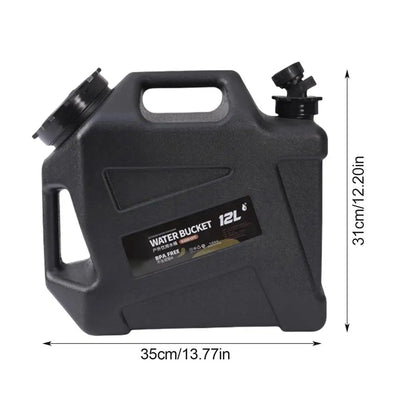 Camping Water Bucket With Faucet 12L Water Containers Portable Leakproof 2 Carry Handles Water Storage Tank Camping Accessories