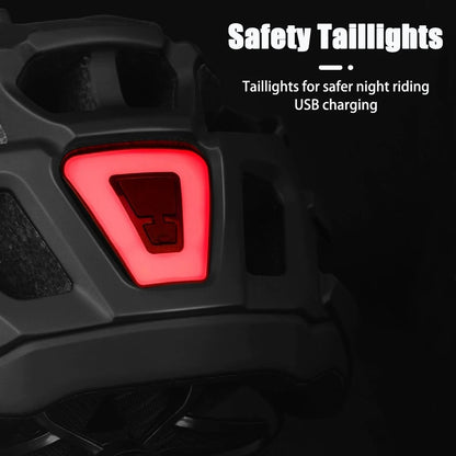 LED Light Helmet Road Mountain Bike, Helmet Ultra Light, Rechargeable