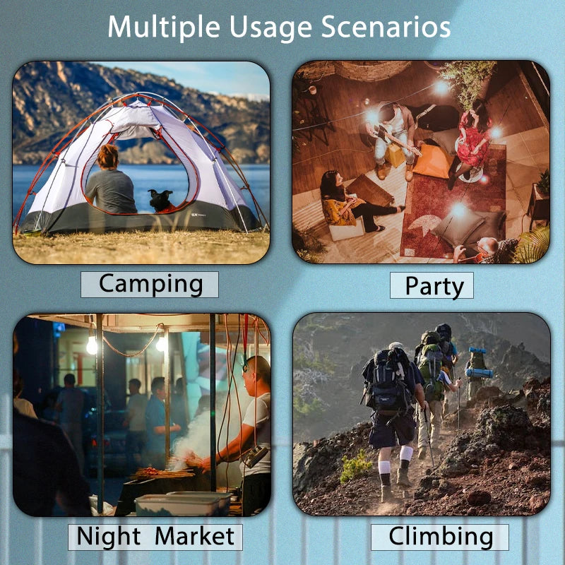 MOSLIGHTING 80W Camping Lantern Portable Flashlights Rechargeable Light IPX65 Waterproof with 4 Modes Dimmable Hanging Tent Lamp