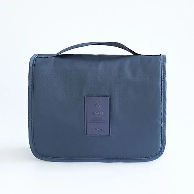 Polyester Hook Cosmetic Bag Women Makeup Bag High Capacity Toiletry Storage Pouch Travel Make Up Organizer Waterproof Beauty Bag