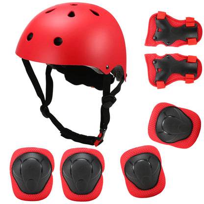 Kids 7 in 1, Helmet and Pads Set, Adjustable, Knee Pads Elbow Pads Wrist Guards for Scooter, Skateboard, Roller Skating, Cycling
